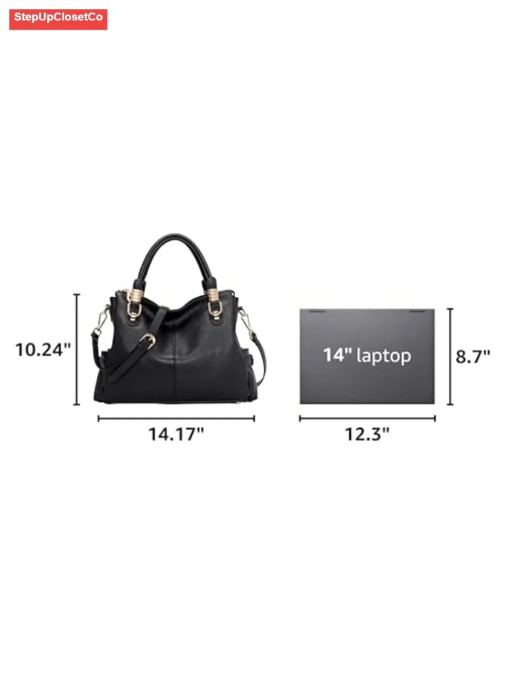 Top Grain Pebbled Cowhide Leather Satchel Tote Crossbody Shoulder Bag
